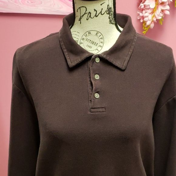 Pierre 🧡🖤 Cardin Wine Red Shirt Blouse Top - Picture 5 of 9